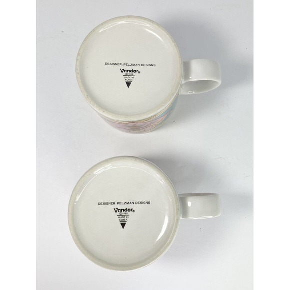 Pelzman Designs Vandor 2 VTG USA Southwest/Cactus Ceramic Mugs 3 3/4” 1988 Korea - Picture 4 of 5